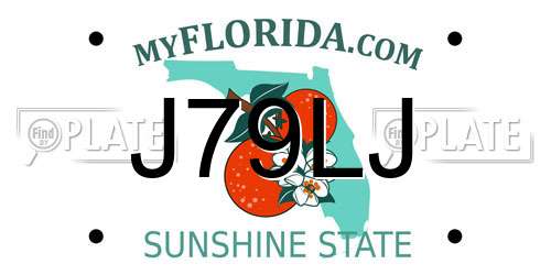 J79LJ Florida License Plate