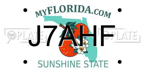J7AHF Florida License Plate