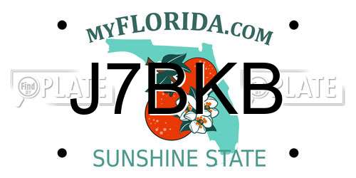 J7BKB Florida License Plate