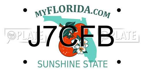 J7CFB Florida License Plate