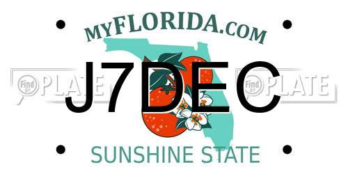 J7DEC Florida License Plate