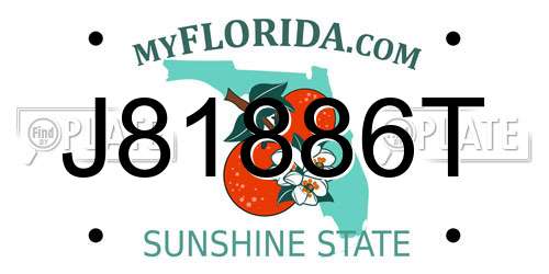 J81886T Florida License Plate