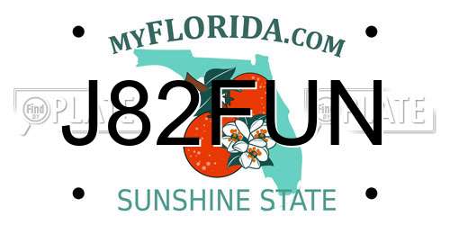 J82FUN Florida License Plate