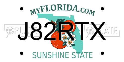 J82RTX Florida License Plate