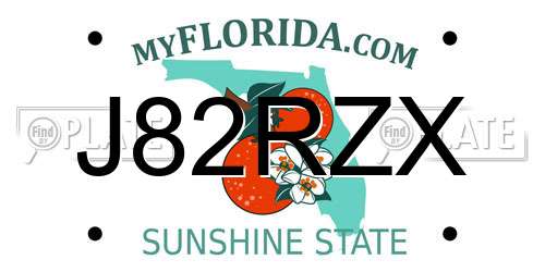 J82RZX Florida License Plate