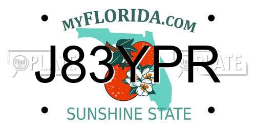 J83YPR Florida License Plate