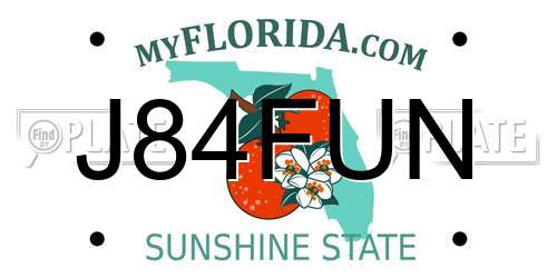 J84FUN Florida License Plate