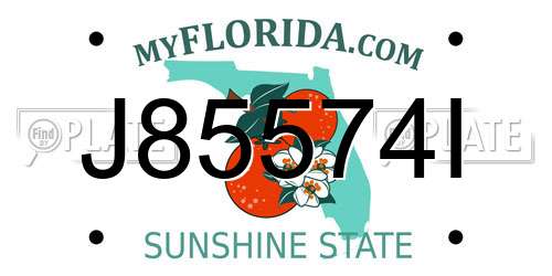J85574I Florida License Plate