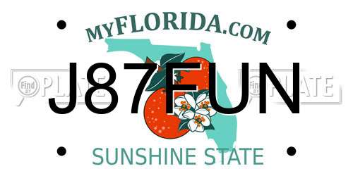 J87FUN Florida License Plate