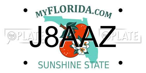 J8AAZ Florida License Plate