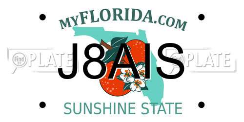 J8AIS Florida License Plate
