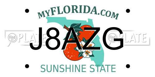 J8AZG Florida License Plate