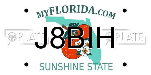J8BIH Florida License Plate