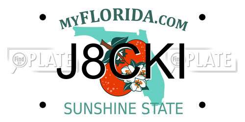 J8CKI Florida License Plate
