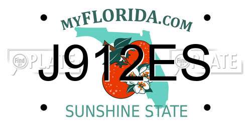 J912ES Florida License Plate