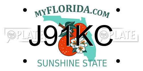 J91KC Florida License Plate