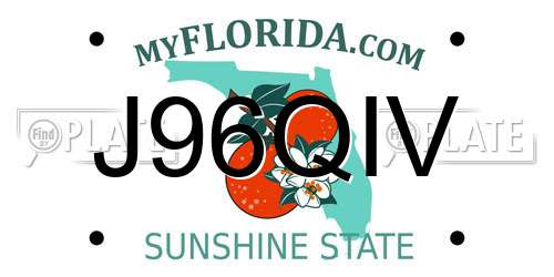 J96QIV Florida License Plate