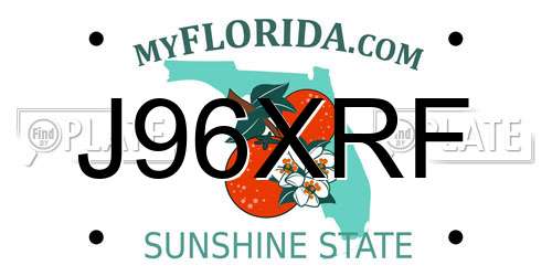 J96XRF Florida License Plate