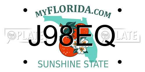 J98EQ Florida License Plate