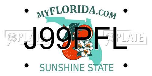 J99PFL Florida License Plate