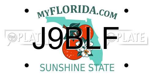 J9BLF Florida License Plate