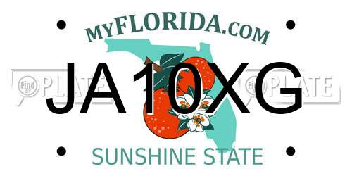 JA10XG Florida License Plate
