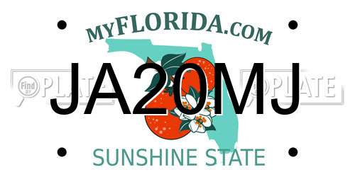 JA20MJ Florida License Plate