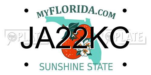 JA22KC Florida License Plate