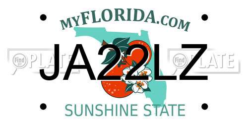JA22LZ Florida License Plate