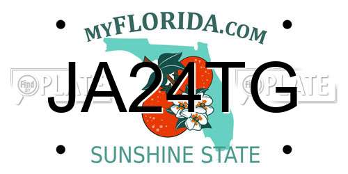 JA24TG Florida License Plate