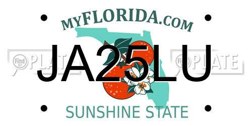 JA25LU Florida License Plate