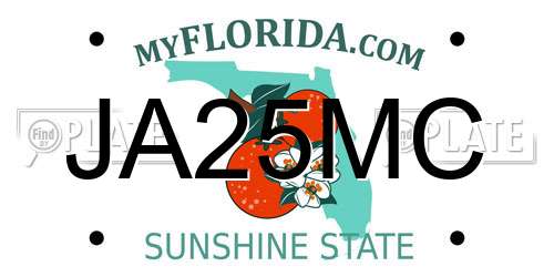 JA25MC Florida License Plate