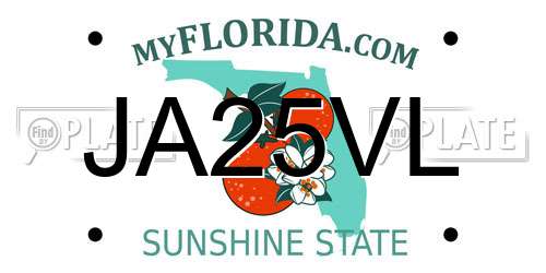 JA25VL Florida License Plate