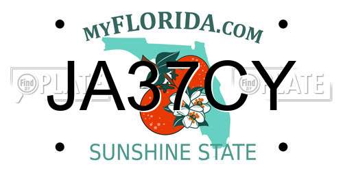 JA37CY Florida License Plate