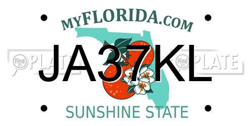 JA37KL Florida License Plate