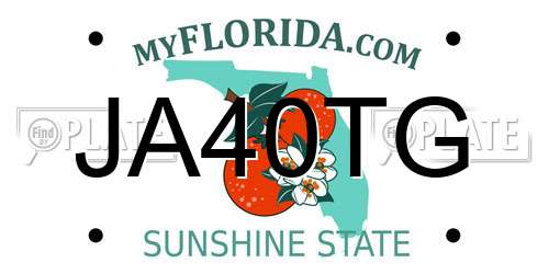 JA40TG Florida License Plate