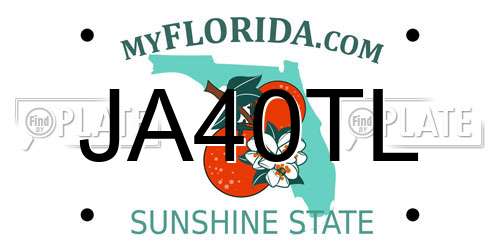 JA40TL Florida License Plate