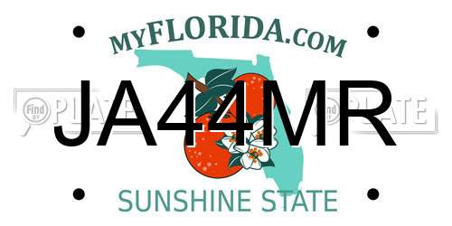 JA44MR Florida License Plate