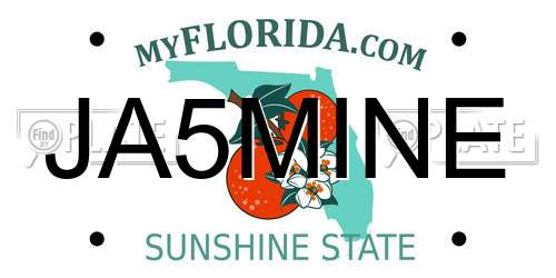 JA5MINE Florida License Plate