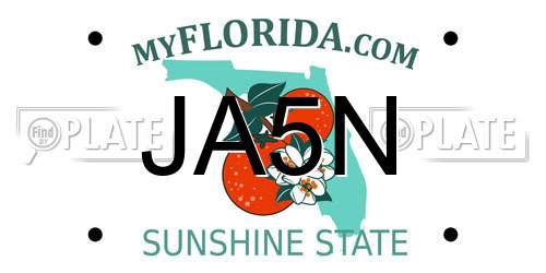 JA5N Florida License Plate
