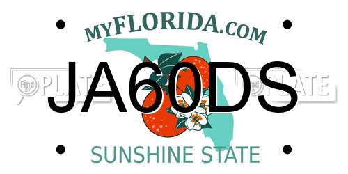 JA60DS Florida License Plate