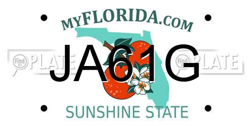 JA61G Florida License Plate