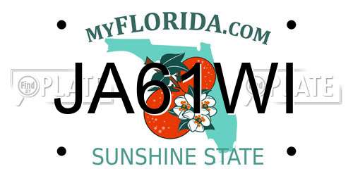JA61WI Florida License Plate