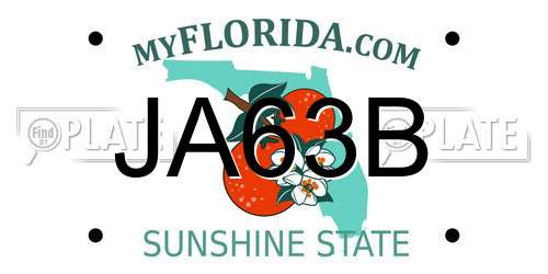 JA63B Florida License Plate