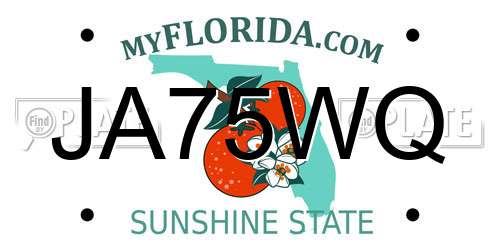 JA75WQ Florida License Plate