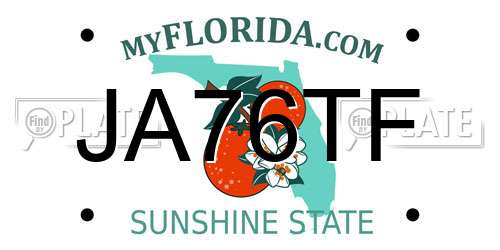 JA76TF Florida License Plate