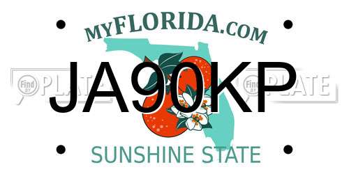 JA90KP Florida License Plate