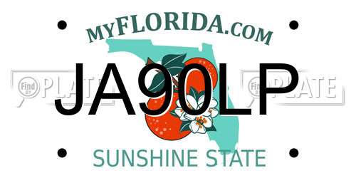 JA90LP Florida License Plate