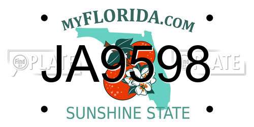 JA9598 Florida License Plate