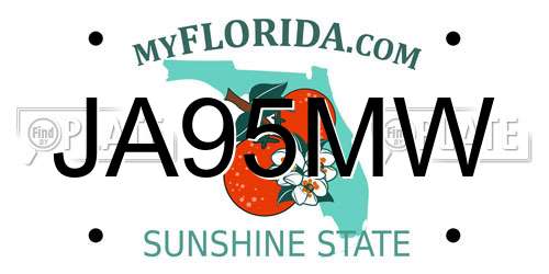 JA95MW Florida License Plate